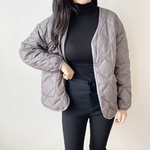 누빔 오리털 패딩점퍼