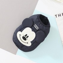 강아지 외출복 외투 자켓 애견옷디즈니 애완 동물 개 옷 겨울 따뜻한 미키 마우스 자켓 코튼 작은 중형 조, 01 black_04 L