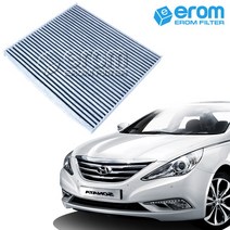 [이롬필터] 1+1 활성탄 자동차 에어컨필터 미세먼지 배기가스 차단 차량용 캐빈필터, 2개, YF쏘나타 (09~14년) 041C