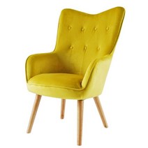 수입쇼파 노란색 1인용 패브릭 디자인쇼파