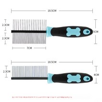 JINXIY 애완 동물 제품 개 뼈 패턴 이중 -부드러운 빗질 강철 바늘 빗 개 빗 애완 동물 제모 빗질 개 브러시 6, 싱글 -나이드 플랫 바늘 M526, 분홍색
