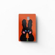 [천삼백케이] [고스티] 당근 먹는 거대토끼 카드 커버 스티커, without chip