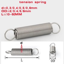스프링 와이어 직경 10 개 0.3/0.4/0.5mm 304 스테인레스 스틸 이중 후크 작은 장력 외부 3mm 4mm 5mm 6mm 길이 15-60mm, 12 0.6 x 6, 01 25mm