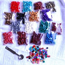 씰링왁스 만들기재료 22컬러 비즈왁스 100알 씰스탬프, 믹스