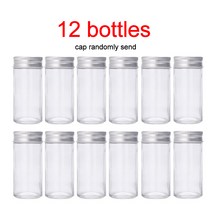 유리 양념 항아리 컨테이너 라벨 스티커 조미료 병 바베큐 요리 후추 소금 통 보관 병, 12 bottles