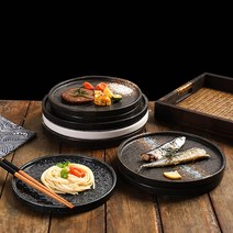 일본식 파인 다이닝 플레이트 접시 수입 그릇 아울렛 세라믹 빈티지 명품 화소반 사기 레트로 브런치 고급 호텔 접대용 남대문 시장 스테이크, F