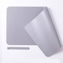 다다랜드 논슬립 가죽 마우스패드 양면 투톤 데스크매트, 그레이-라이트실버 50 X 80CM