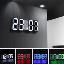 심플한 벽시계 3d 대형 led 디지털 벽시계 날짜 및 시간 섭씨 야간 조명 디스플레이 테이블 데스크탑 시계 거실 알람 시계 홈 장식, 하얀