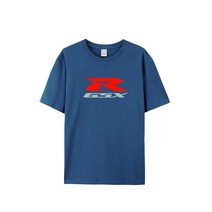 여름 티셔츠 스즈키 GSXR 600 인쇄 탑스 오토바이 코튼, 02 파란
