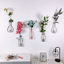 [투썬빌리지] 컬러 포인트 벽걸이 화병 3color(14type) - 조화 10style, 로터스플라워(화이트)