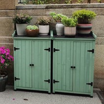 전원 주택 창고 농기구 보관함 농막 발코니 캐비닛 보관 비 방지 및 태양 잡다한 유치원 장난감 야외 대형 상자, A.1, Q.G91 시안 로커 2세트