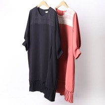 아이우먼 빅사이즈사랑해요 D438L205 셔링8부플리츠원피스 IR