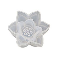 에폭시 실리콘 몰드 3D 대형 연꽃 곰팡이 수지 캐스팅 보석 제조 용품 수제 펜던트, 하얀색, 1개