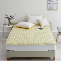 [모던하우스] 4면 고정밴드가 있는 시어서커 패드, 옐로우