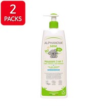 Alphanova Bebe Moussant 베베 아기 무스 3인1 바디 헤어 거품 목욕 500ml 2팩