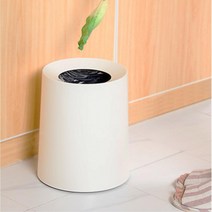 심플 디자인 원형 오픈 휴지통 12L 휴지통분리형 거실휴지통 기저귀통, 옵션, 화이트