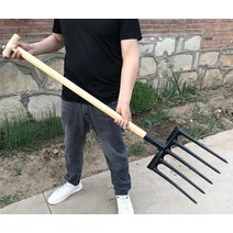고구마캐는기계 쇠스랑 갈퀴 삼지창 흙 땅속작물 감자 고구마캐기 수확기 도라지창 마늘파종기, 4개, 1개