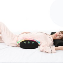 허리 베개 자기전 건강 쿠션, 블랙