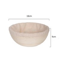 제빵발효기 가정용 식빵 자연 Banneton 교정 빵 바구니 베이킹 케이크 팬 천으로 가방 등나무 발효 증명, 16 Round 18x9cm