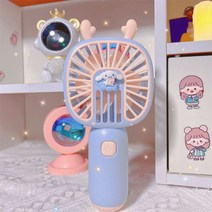 산리오 휴대용 미니선풍기 시나모 롤캐릭터 미니 피규어 Cinnamoroll 핸드 헬드 USB 충전 소형 포켓, A 라이트블루