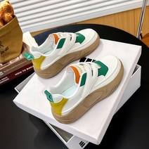 Y.GA 2023 봄 가을 여성 패션 끈없는 스니커즈 ins 추천 굽높은 캐주얼 슈즈 여자 발편한 키높이 운동화 통굽 방수 미끄럼 방지 신발 통기성이 좋다