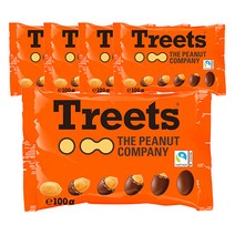 Treets 트릿츠 명품 독일 땅콩초코볼 트릿츠 땅콩초콜릿 공정무역 초콜렛, 100g, 5개