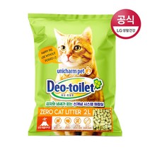 LG유니참 데오토일렛 사막화 방지 소취 향균 고양이 모래, 2L, 1개
