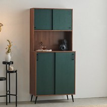 고급 주방수납장800 접시 수납장 그릇 그릇장 부엌 세트, 멀바우그린