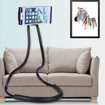 다용도 목걸이형 스마트폰 거치대 침대용 만능, 블랙, 블랙, 1