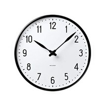 [아르네·야콥센] Clock 43633(Station 210mm) 화이트×블랙 FREE