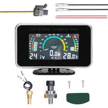 유면계 유량계 3-in-1 자동차 LCD 디지털 오일 압력 전압 수온 게이지 범용 계기 9-36V 자동차 트럭 SUV R, 한개옵션0