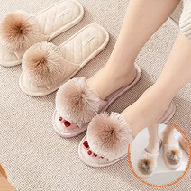 푹신한 천실내화 2p 앞막힘 발소리 미끄럼방지 거실 실내 쿠션 슬리퍼 호텔 어린이집 매장, 밍크골드+(앞막힘)밍크펄핑크