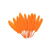 거위깃털 소 약1.5~1.8cm×12~15cm 주황 100개 자연재료 거위털 인디언장식 노리프렌즈 만들기재료