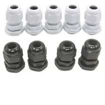 10pcs ip68 pg7 3-6.5mm pg9 pg11 pg13.5 pg16 pg19 와이어 케이블 ce 화이트 블랙 방수 나일론 플라스틱 케이블 글랜드 커넥터, 13.5페이지 블랙