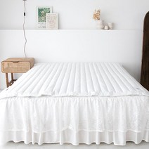 베이직톤 오가닉 순면 밴드고정 10cm 더 넉넉한 미끄럼방지 침대패드, 화이트