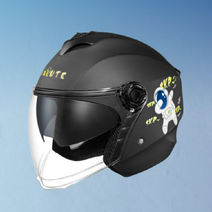 우주비행사 헬멧 하프 사계절 오토바이 가벼운 3c인증 안전모 겨울 보온 남녀공용 900g, 프리사이즈, 18. 핑크(더블렌즈)+탈부착 넥워머