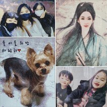 국내 사진 보석 십자수 큐빅 비즈아트 도안 액자형 주문제작 DIY 명화 어린이 아이돌, 원목-38cmx52cm