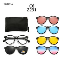 6 In 1 맞춤형 편광 광학 자석 선글라스 클립 자석 클립 폴라로이드 프레임, 06 2231A