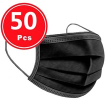 일회용 페이스 마스크 3 레이어 Meltblown 헝겊 통기성 안티 먼지 안개 필터 보호 블랙 외과 의료, 04 50pcs