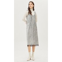 시슬리 SISLEY 페이즐리 벨벳 슬립 원피스 SAOP41061 LG