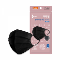 리앤웰 KFAD 비말차단 마스크 7매 (블랙), 단품, 단품