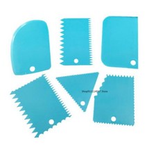 도자기 플라스틱 스크레이퍼 도구 점토 조각 치아 모양 DIY 텍스처 6 개, 6pcs Blue