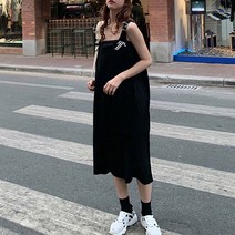 이노뱅크 루즈핏 밴드 멜빵 민소매 나시 원피스 GM0046B