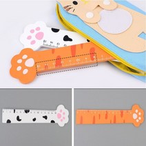 15cm 고양이 발바닥 디자인 직선 자 학용품 어린이 초등 학교 학생, 기본, 화이트