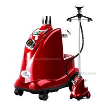 220V/2000W 스팀 걸이 다림질 기계 3L 용량 물 탱크 듀얼 코어 난방 가정용 의류 매장 수직 다리미, Red