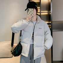 ANYOU 여성 루즈핏 기모 패션 숏패딩