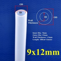 1M ID.6 8 10MM 음식 급료 실리콘 명확한 투명한 호스 수족관 탱크 고무 관 정원 관개 연약한 가동 가능한 관 관, 100cm, 9x12mm