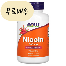 [미국타블렛품 100%보장] 니아신 500 mg 100 타블렛 빠른직구 NOW00481, 1개, 100개