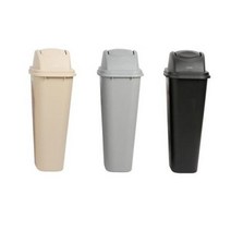 업소용 사각 PP 휴지통 대형 쓰레기통 다용도 분리수거함 카페 식당, 50L (280x400x800mm), 뚜껑미포함, 그레이