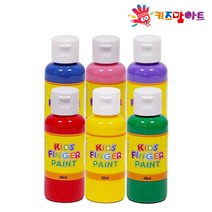 키즈맘아트 미술놀이 핑거페인트 60ml x 6색 세트